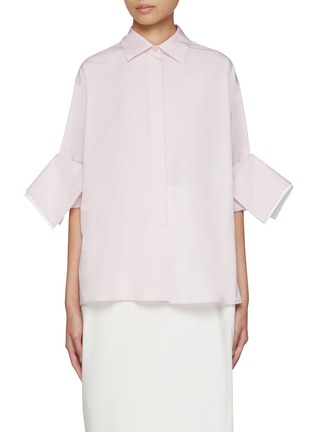 Main View - Click To Enlarge - LOEWE - Layered Cuff Cotton Turn-Up Shirt