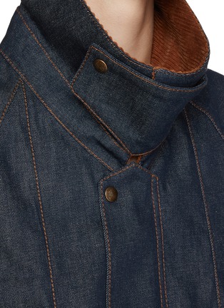 Detail View - Click To Enlarge - LOEWE - Trapeze Dark Washed Denim Jacket