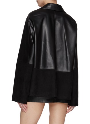 Back View - Click To Enlarge - LOEWE - Cropped Leather Pyjama Blouse