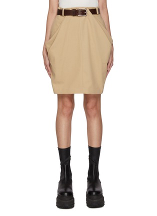 Main View - Click To Enlarge - LOEWE - Belted Draped Cotton Skirt