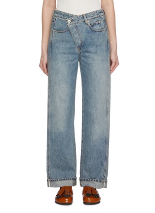 Main View - Click To Enlarge - LOEWE - Deconstructed Light Wash Jeans