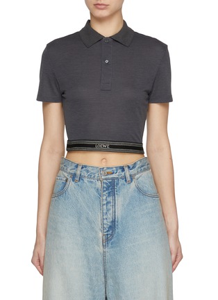 Main View - Click To Enlarge - LOEWE - Silk Cotton Cropped Polo Shirt