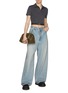 Figure View - Click To Enlarge - LOEWE - Silk Cotton Cropped Polo Shirt