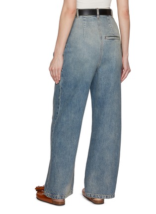 Back View - Click To Enlarge - LOEWE - Draped Light Wash Jeans