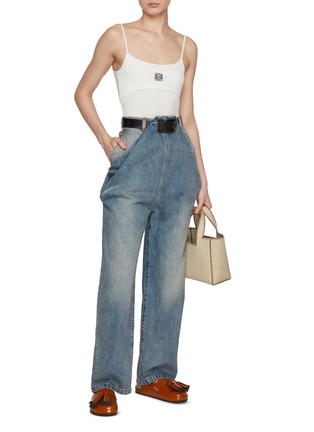 Figure View - Click To Enlarge - LOEWE - Draped Light Wash Jeans