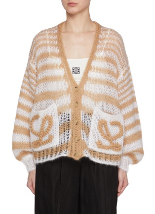 Main View - Click To Enlarge - LOEWE - Anagram Mohair Blend Knit Cardigan