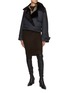 Figure View - Click To Enlarge - NOUR HAMMOUR - Hatti Cropped Belted Lamb Fur Trench Jacket