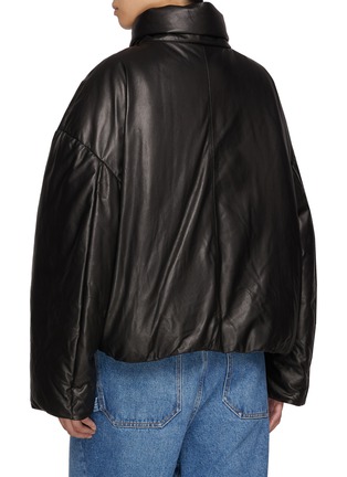 Back View - Click To Enlarge - NOUR HAMMOUR - Ruby Zip Up Leather Puffer Jacket