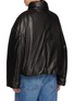 Back View - Click To Enlarge - NOUR HAMMOUR - Ruby Zip Up Leather Puffer Jacket