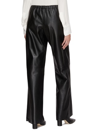 Back View - Click To Enlarge - NOUR HAMMOUR - Olan Elasticated Waist Leather Pants