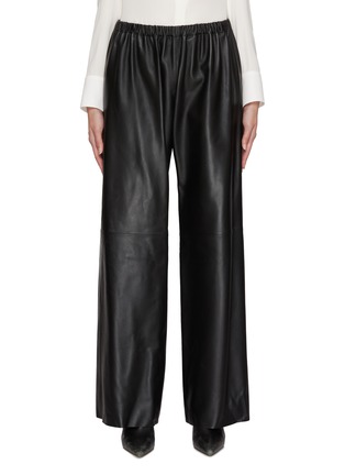 Main View - Click To Enlarge - NOUR HAMMOUR - Olan Elasticated Waist Leather Pants