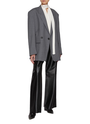 Figure View - Click To Enlarge - NOUR HAMMOUR - Olan Elasticated Waist Leather Pants