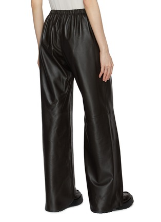 Back View - Click To Enlarge - NOUR HAMMOUR - Olan Elasticated Waist Leather Pants