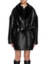 Main View - Click To Enlarge - NOUR HAMMOUR - Penelope Belted Lamb Fur Caban Coat