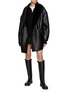 Figure View - Click To Enlarge - NOUR HAMMOUR - Penelope Belted Lamb Fur Caban Coat