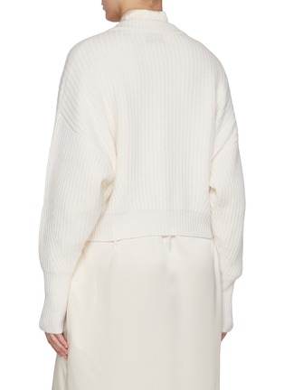 Back View - Click To Enlarge - LE KASHA - Cropped Ribbed Cashmere Knit Cardigan