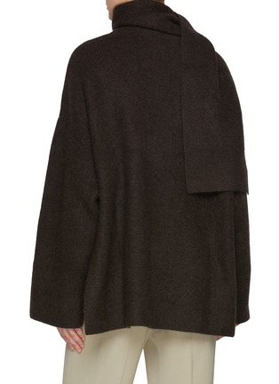 Back View - Click To Enlarge - LE KASHA - Wrapped Scarf Cashmere Knit Cardigan