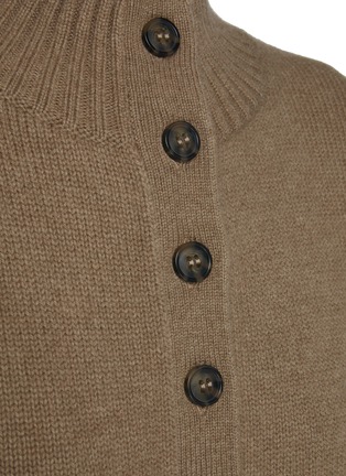  - LE KASHA - High Neck Ribbed Cashmere Knit Cardigan