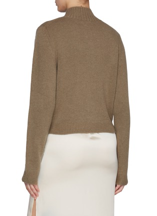 Back View - Click To Enlarge - LE KASHA - High Neck Ribbed Cashmere Knit Cardigan