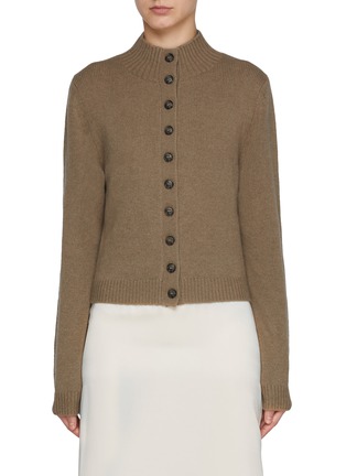 Main View - Click To Enlarge - LE KASHA - High Neck Ribbed Cashmere Knit Cardigan