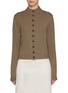 Main View - Click To Enlarge - LE KASHA - High Neck Ribbed Cashmere Knit Cardigan