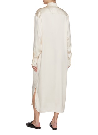 Back View - Click To Enlarge - LE KASHA - Point Collar Silk Shirt Dress