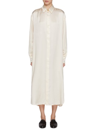 Main View - Click To Enlarge - LE KASHA - Point Collar Silk Shirt Dress