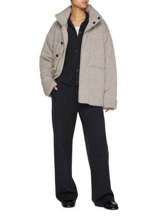 Figure View - Click To Enlarge - LE KASHA - Oversized High Neck Cashmere Puffer Jacket