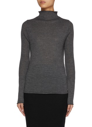 Main View - Click To Enlarge - LE KASHA - High Neck Ribbed Cashmere Knit Top