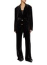 Figure View - Click To Enlarge - LE KASHA - Belted Open Back Single Breasted Velvet Blazer