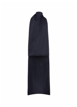 Main View - Click To Enlarge - ALAÏA - Asymmetric Dark Wash Wool Denim Cape Top