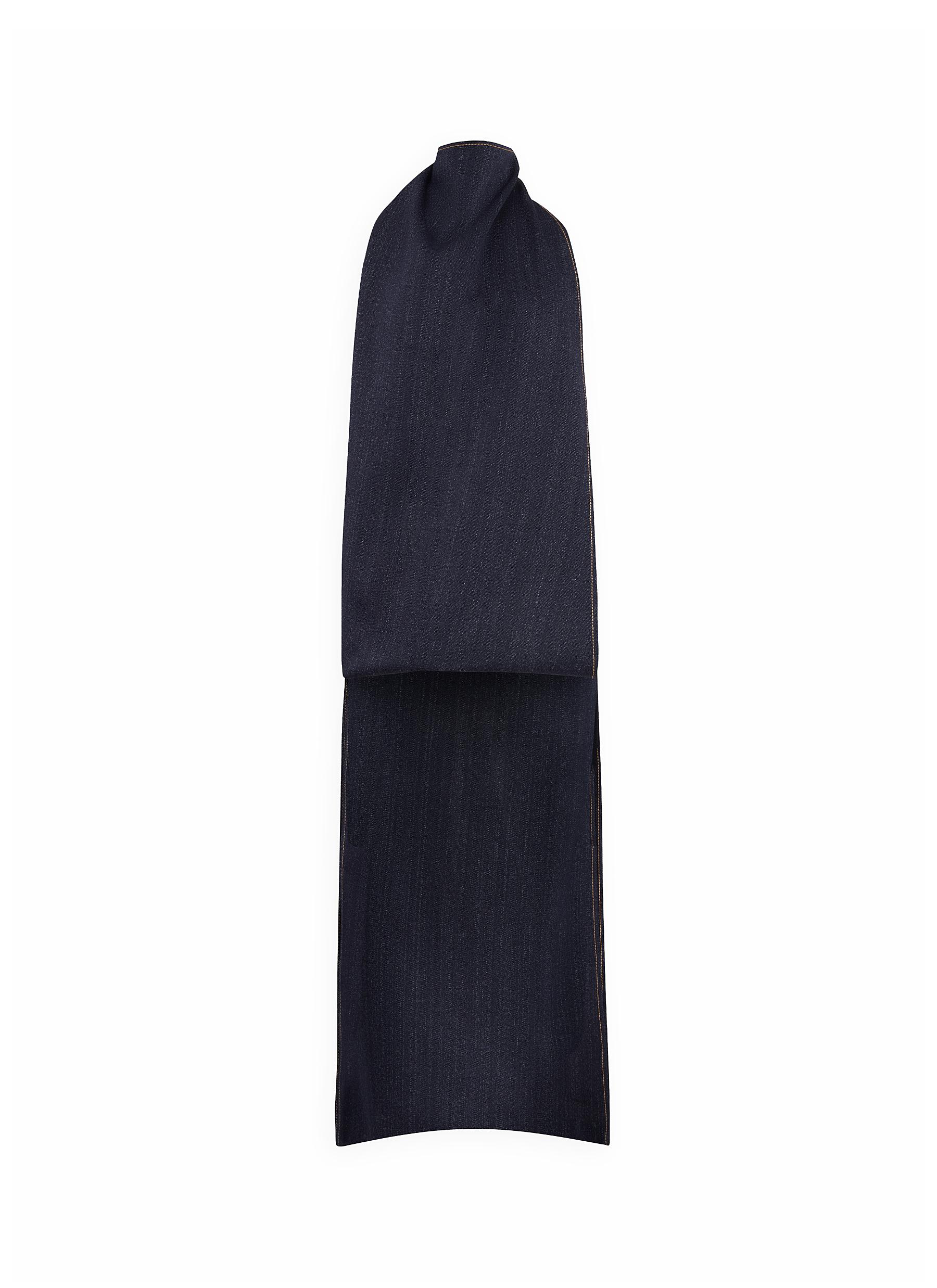 ALAÏA | Asymmetric Dark Wash Wool Denim Cape Top | Women