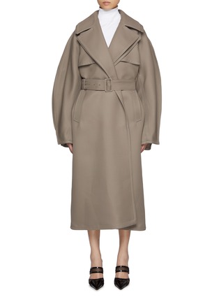 Main View - Click To Enlarge - ALAÏA - Belted Round Sleeve Trench Coat