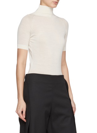 Front View - Click To Enlarge - ALAÏA - High Neck Wool Bodysuit