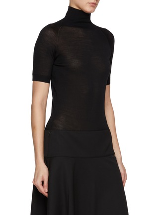 Front View - Click To Enlarge - ALAÏA - Turtleneck Light Wool Bodysuit