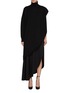 Front View - Click To Enlarge - ALAÏA - Asymmetric Single Sleeve Wool Knit Cape Top