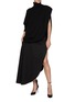 Figure View - Click To Enlarge - ALAÏA - Asymmetric Single Sleeve Wool Knit Cape Top