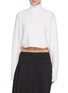 Front View - Click To Enlarge - ALAÏA - High Neck Bat Sleeve Wool Blend Sweater