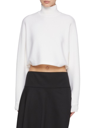 Main View - Click To Enlarge - ALAÏA - High Neck Bat Sleeve Wool Blend Sweater