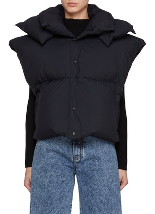 Front View - Click To Enlarge - ALAÏA - Angled Hem Puffer Gilet