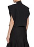 Back View - Click To Enlarge - ALAÏA - Cap Sleeve Slashed Light Wool Bodysuit