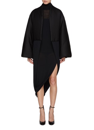 Front View - Click To Enlarge - ALAÏA - Bifabric Cocoon Coat