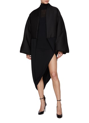 Figure View - Click To Enlarge - ALAÏA - Bifabric Cocoon Coat