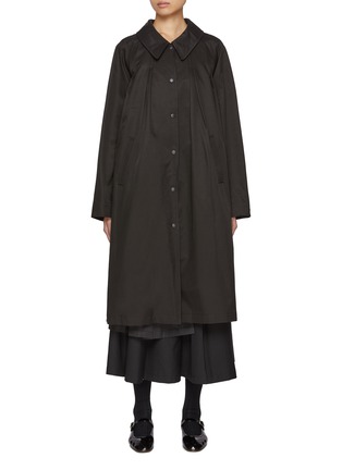 Main View - Click To Enlarge - EUNOIA - Pleat Cotton Blend Trench Coat