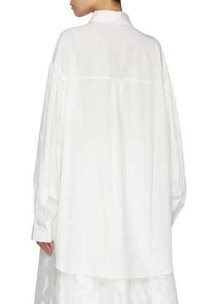 Back View - Click To Enlarge - EUNOIA - Oversized Sleeve Pleat Cotton Blend Shirt