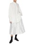 Figure View - Click To Enlarge - EUNOIA - Oversized Sleeve Pleat Cotton Blend Shirt