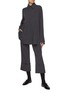 Figure View - Click To Enlarge - EUNOIA - Cuffed Cropped Wide Leg Pants