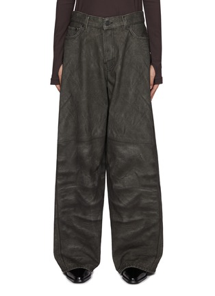 Main View - Click To Enlarge - HAIKURE - Bethany Leather Look Print Wide Leg Trousers