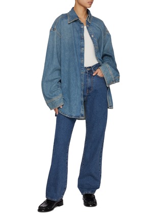 Figure View - Click To Enlarge - HAIKURE - Ofelia Oversized Medium Wash Denim Shirt