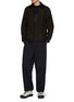 Figure View - Click To Enlarge - ROA - Half Zip Cable Knit Wool Hemp Polo Shirt